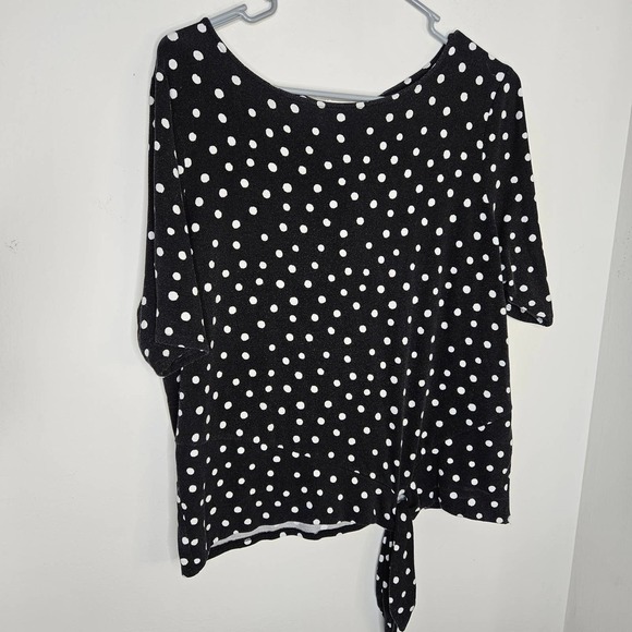 Chico's Poka Dot Top Size 2 - Picture 1 of 9